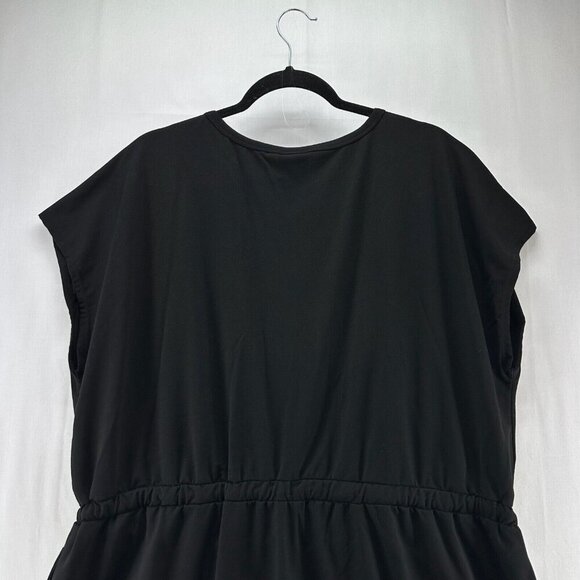32 Degrees Cool Dress Size 2XL Soft Lux Cinched Waist Short Sleeve Black - Picture 5 of 9